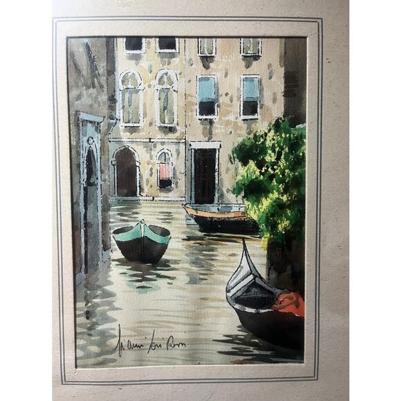 Set of 2 Venice Prints of Bridge and Canal Signed - Picture 7 of 7